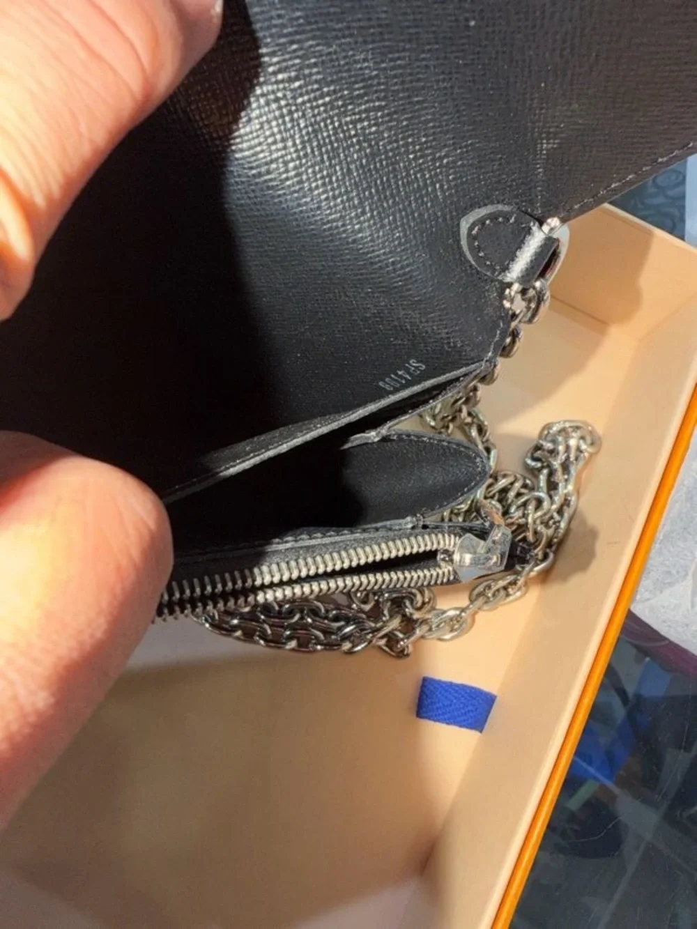 Louis Vuitton Black V-Accent Chain Crossbody Bag